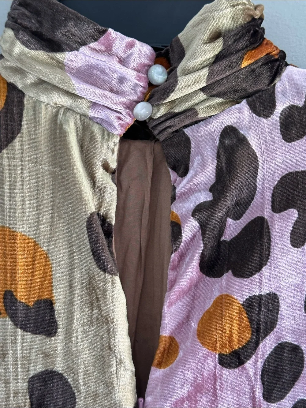 Anthropologie Multicolor Leopard-Print High-Neck Mini Dress - Picture 7 of 12